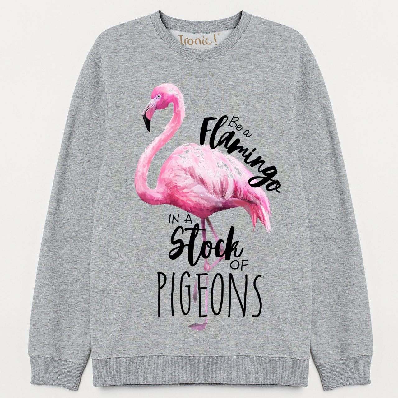 Felpa Donna "Be a Flamingo..."