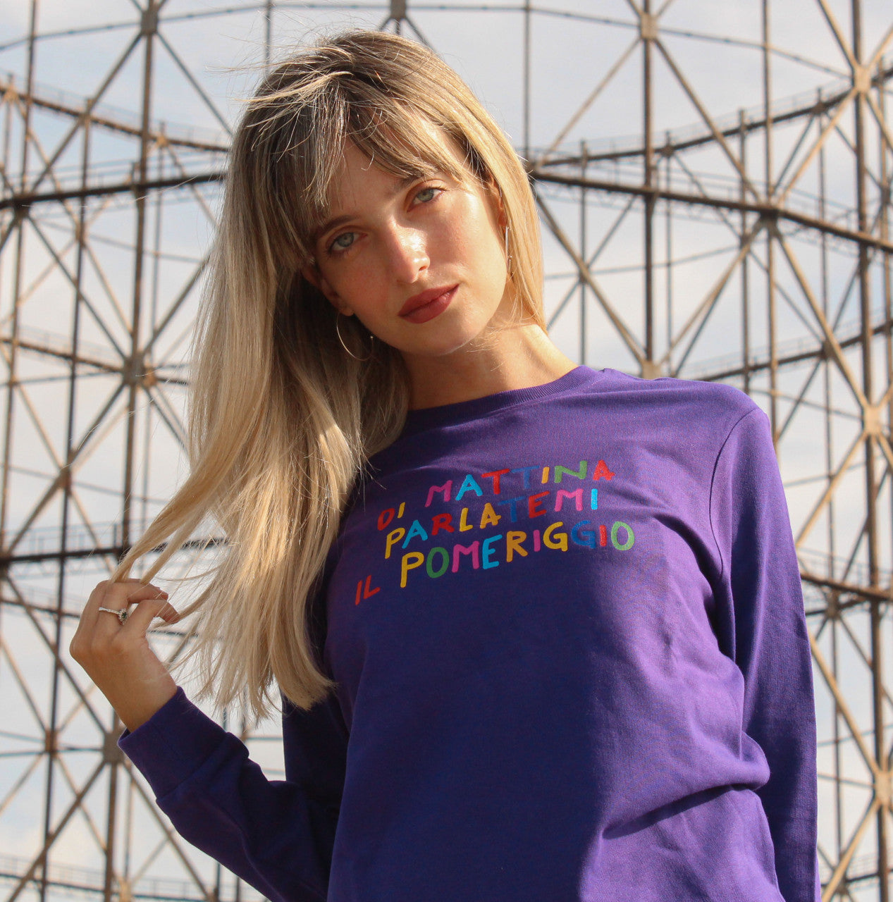 Felpa Donna "Di mattina parlatemi il pomeriggio"