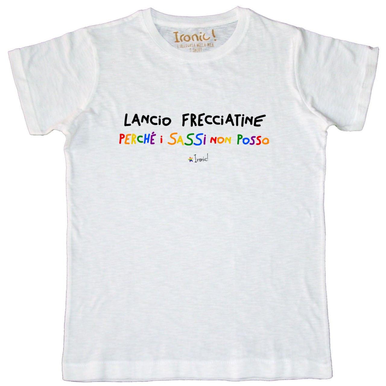 Maglia Uomo "Lancio frecciatine perché i sassi non posso"