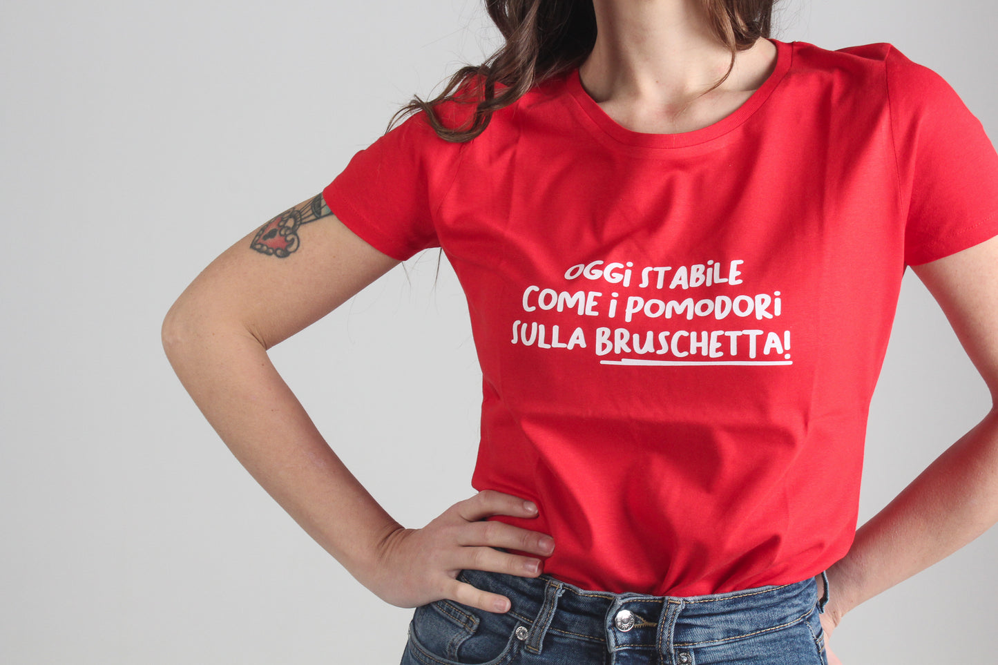Maglia Donna "Stabile come i pomodori sulla bruschetta"