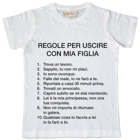 Maglia Uomo "Papà - 10 Regole per uscire con mia figlia"