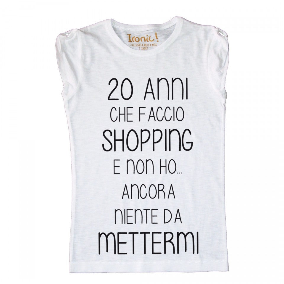 Maglia Donna 20 Anni che faccio Shopping