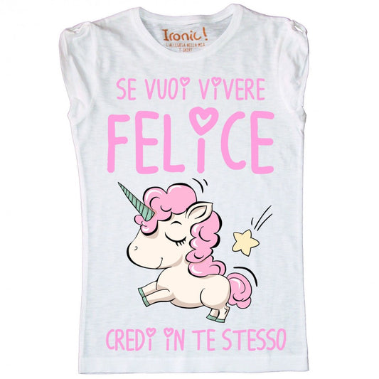Maglia Donna "Se vuoi vivere felice credi in te stesso"