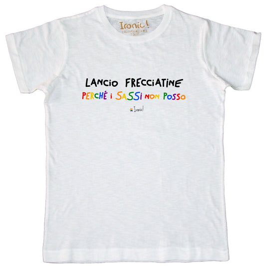 Maglia Uomo "Lancio frecciatine perché i sassi non posso"