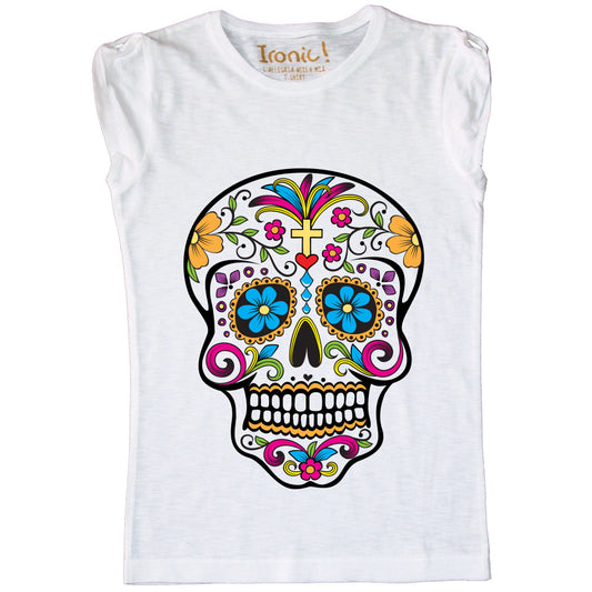 T-Shirt Bambina "Skull Tattoo Mexican"